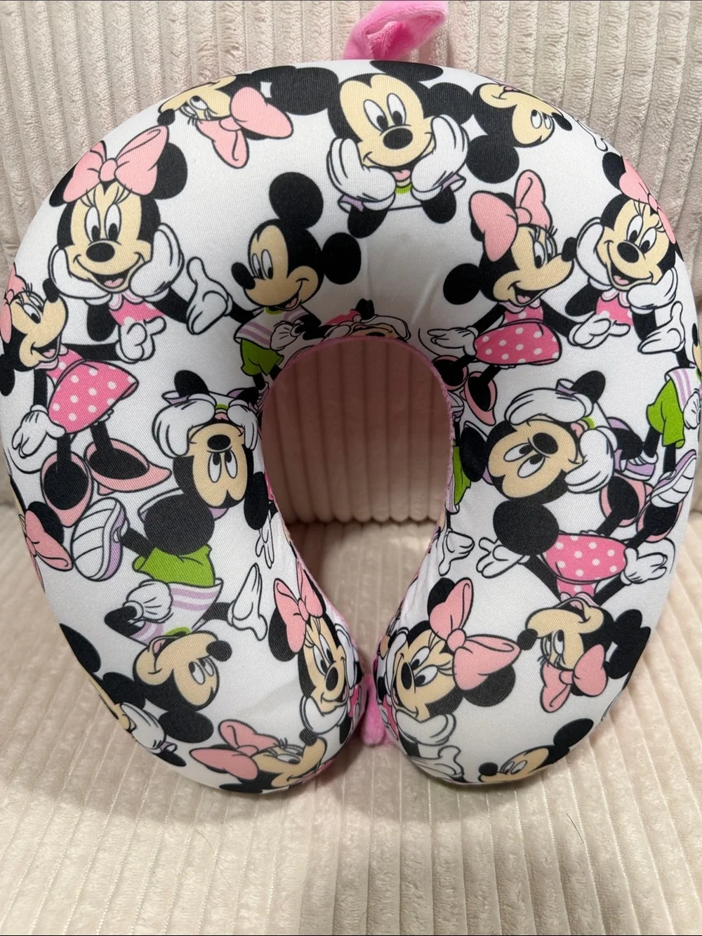 Disney Mickey and Minnie Mouse Print Travel Neck Pillow. New.Never used.So cute!